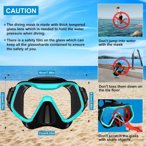 Arlierss 180° Panoráma Snorkel Maszk Felnőtteknek Anti-Köd