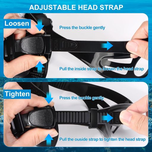 Arlierss 180° Panoráma Snorkel Maszk Felnőtteknek - Anti-Köd Búvármaszk