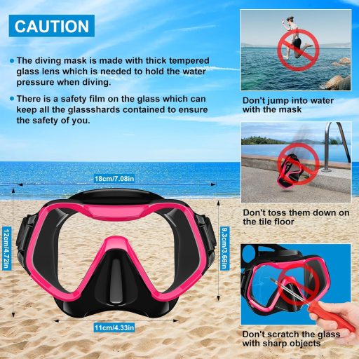 Arlierss 180° Panoráma Snorkel Maszk Felnőtteknek - Anti-Köd Búvármaszk