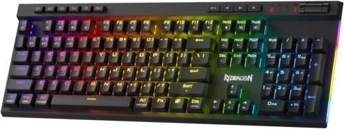 Redragon K580 PRO Vezeték Nélküli RGB Gamer Billentyűzet, Mechanikus, 3 Üzemmód, Hot-Swap, Médiakonzol, Makrórögzítés, Lineáris Red Switch