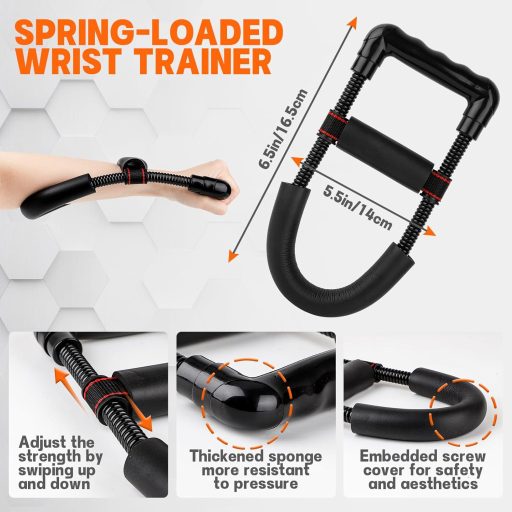 GIOVARA Kézfeszítő Erősítő 6 Részes Állítható Ellenállás Tréner Sportolók Edzéséhez