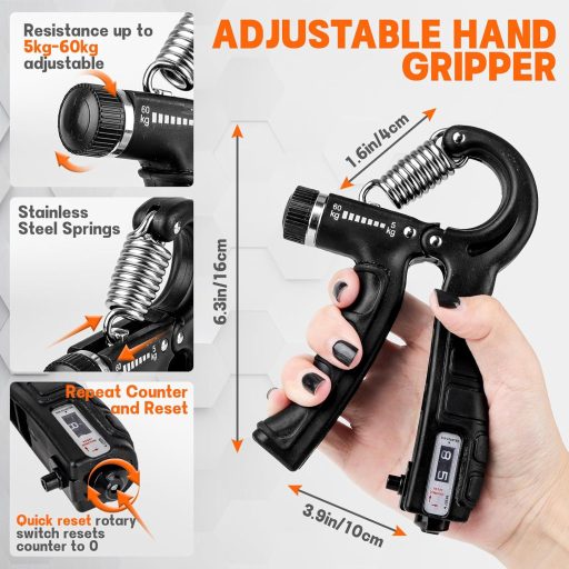 GIOVARA Set 6 piese pentru antrenamentul antebrațului și al forței de prindere, cu rezistență reglabilă pentru sportivi