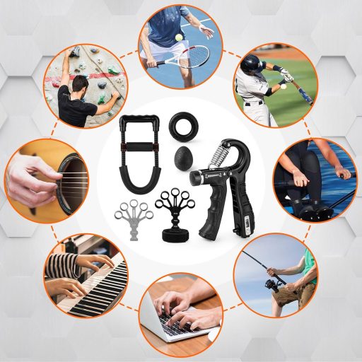 GIOVARA Set 6 piese pentru antrenamentul antebrațului și al forței de prindere, cu rezistență reglabilă pentru sportivi