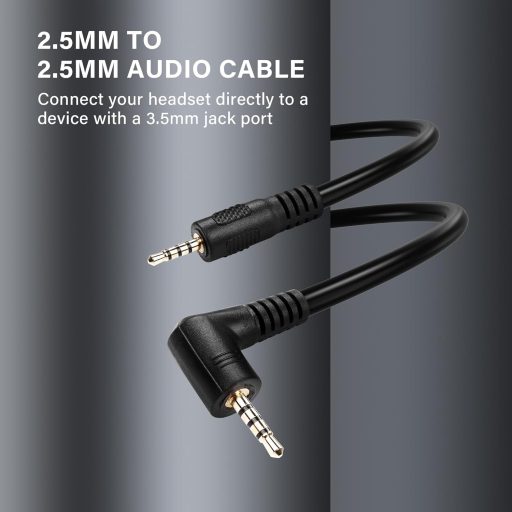 Cablu Audio PNGKNYOCN la 90 de Grade, 2.5mm - Cablu TRRS Stereo pentru Căști, Conector pentru Microfon, Telefon, Tabletă (0.3m)