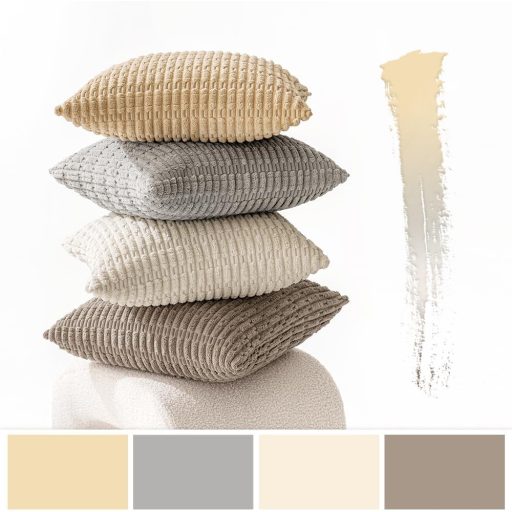 MIULEE 4 darabos kordbársony párnahuzat szett 40x40 cm, modern dekoratív nappali kanapé párna