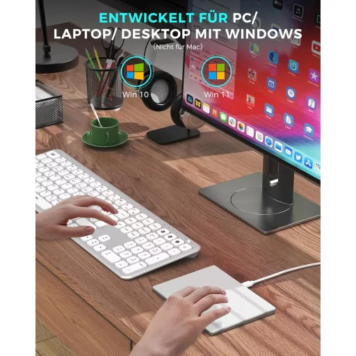 seenda Vezetékes Touchpad PC-hez, Edzett Üveg Felülettel és Alumínium Alappal, Nagy Pontosságú Navigáció, Külső Érintőpad Windows 10/11 Rend