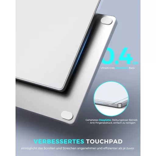 Seenda Touchpad cu fir pentru PC, cu suprafață din sticlă securizată și bază din aluminiu, navigare de înaltă precizie, touchpad extern pentru Windows 10/11