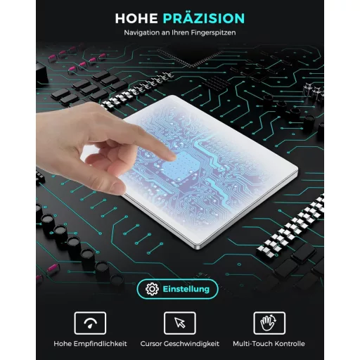 Seenda Touchpad cu fir pentru PC, cu suprafață din sticlă securizată și bază din aluminiu, navigare de înaltă precizie, touchpad extern pentru Windows 10/11