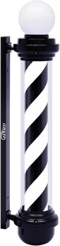 Stâlp de frizer rotativ clasic alb-negru WDZD 100 cm - cu iluminare LED, montare pe perete, material acrilic, pentru decorarea magazinelor și a locuinței