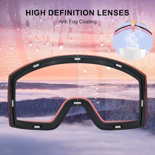 Ochelari de schi CARFIA EVO cu lentile oglindă, ochelari de snowboard unisex cu lentile interschimbabile