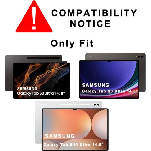 ROOFEI Galaxy Tab S10Ultra/S9 Billentyűzetes Tok QWERTZ Érintőpaddal 7 Szín LED