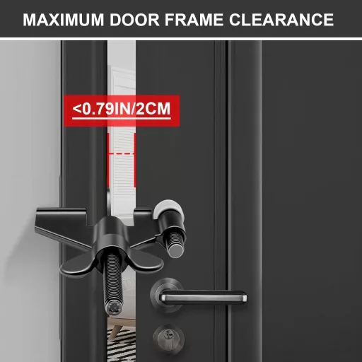 AceMining Hordozható Ajtózár Fekete - Utazás, Hotel, Otthon Biztonsági Zár