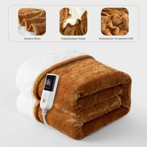 GOTCOZY Elektromos Takaró 130x180cm 6 Fokozat Időzítő Biscuit