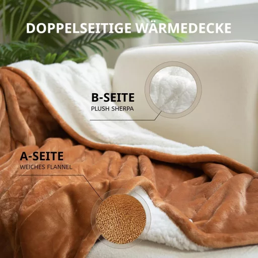 GOTCOZY Elektromos Takaró 130x180cm 6 Fokozat Időzítő Biscuit