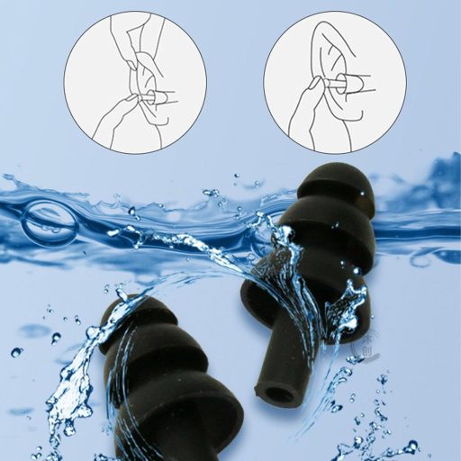 BNOYONERAS Úszósapka Szett 2 Darabos Csúszásmentes Rugalmas Unisex Fekete Kék Orrdugóval Fülvédővel Felnőtt Gyerek