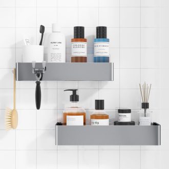   Kitsure Zuhanyzó Polc Fúrás Nélkül 2db Rozsdamentes Fürdőszoba Szervező