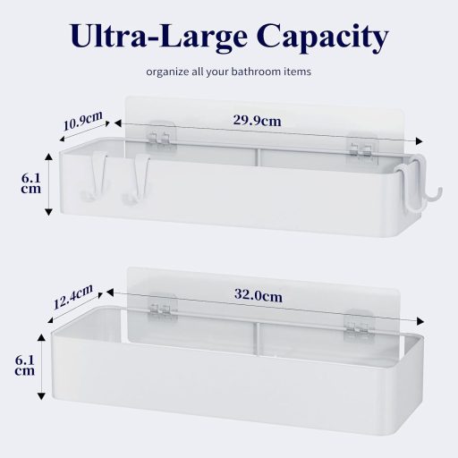 Kitsure Zuhanyzó Polc Fúrás Nélkül 2db Rozsdamentes Fürdőszoba Szervező