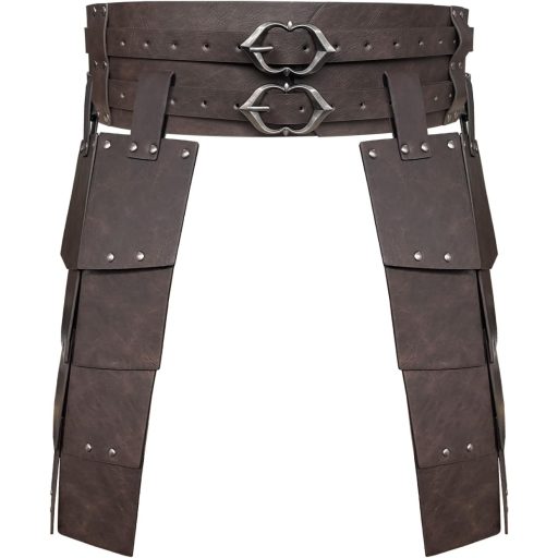Stredoveký kožený bedrový a stehenný pancier BootyBay - Retro obojstranné pancierovanie pre rytierske hry na hrdinov - LARP žoldniersky kostýmový doplnok