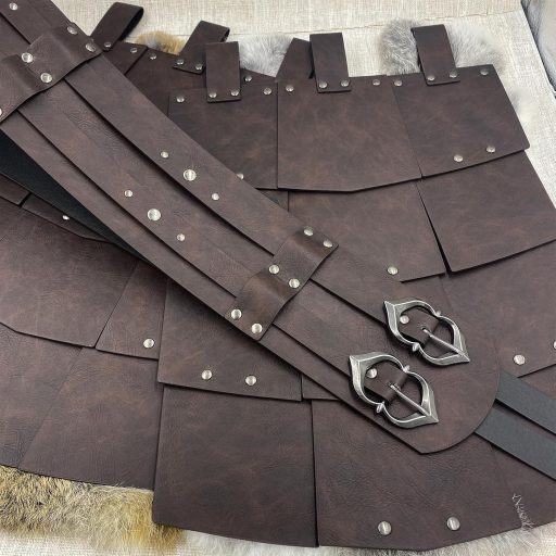 Stredoveký kožený bedrový a stehenný pancier BootyBay - Retro obojstranné pancierovanie pre rytierske hry na hrdinov - LARP žoldniersky kostýmový doplnok