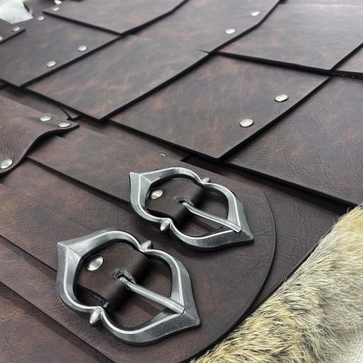 Stredoveký kožený bedrový a stehenný pancier BootyBay - Retro obojstranné pancierovanie pre rytierske hry na hrdinov - LARP žoldniersky kostýmový doplnok