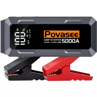 Demaror auto Povasee 5000A cu ecran LCD și porturi USB
