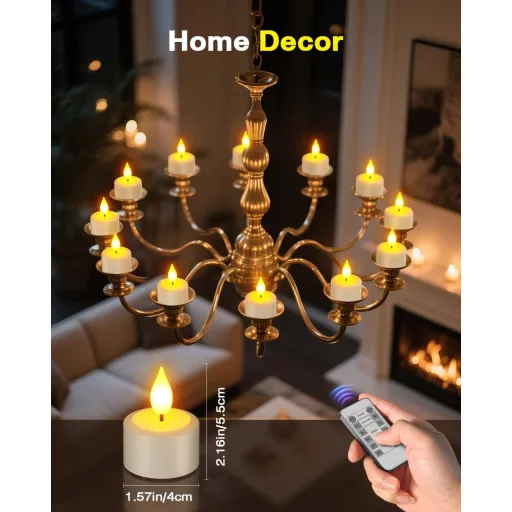 SoulBay LED gyertyák 12db töltöltethető távirányítóval időzítő funkcióval