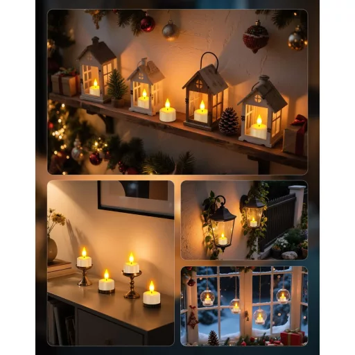 SoulBay LED gyertyák 12db töltöltethető távirányítóval időzítő funkcióval