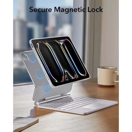 Tastatură ESR cu suport magnetic pentru iPad Air 13 inch, M2/M3, negru