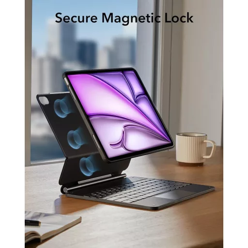 Tastatură ESR cu suport magnetic pentru iPad Air 13 inch, M2/M3, negru