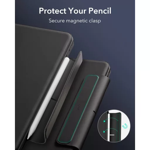 Tastatură ESR cu suport magnetic pentru iPad Air 13 inch, M2/M3, negru