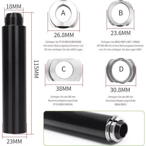 Set Mimoke de lanț pentru bicicletă, PF30 BB30 BB86 BB91 BB92, unealtă de montaj și întreținere