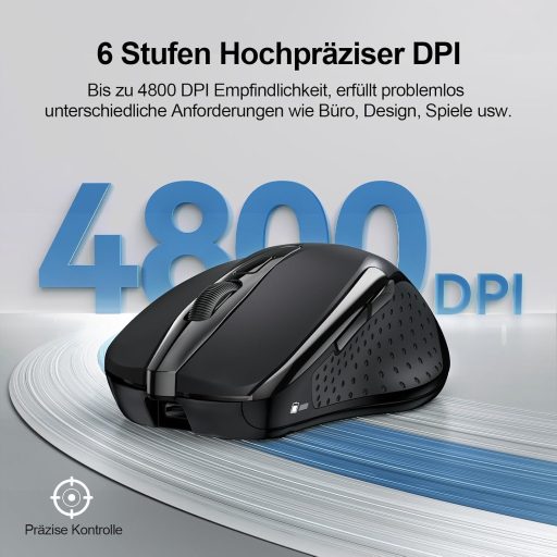 TECKNET Vezeték nélküli Egér Töltöthető 4800 DPI Csendes Optikai Számítógép Egér