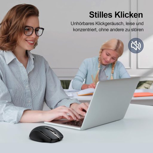 TECKNET Vezeték nélküli Egér Töltöthető 4800 DPI Csendes Optikai Számítógép Egér