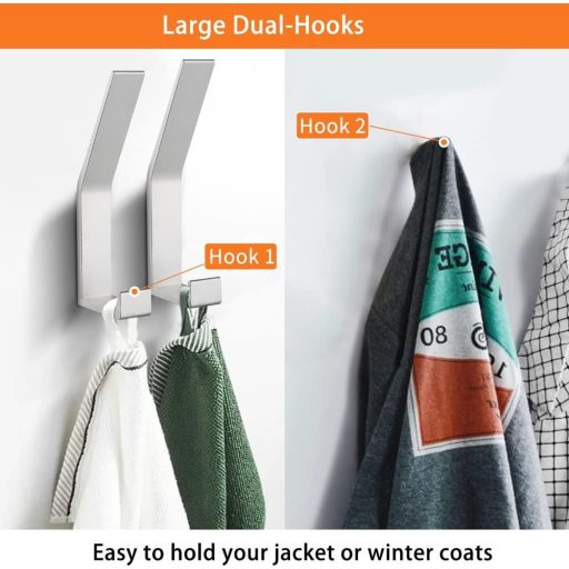 PDGROW Ezüst Fali Ruhaakasztó 2 db - Rejtett Csavaros Kabátakasztó