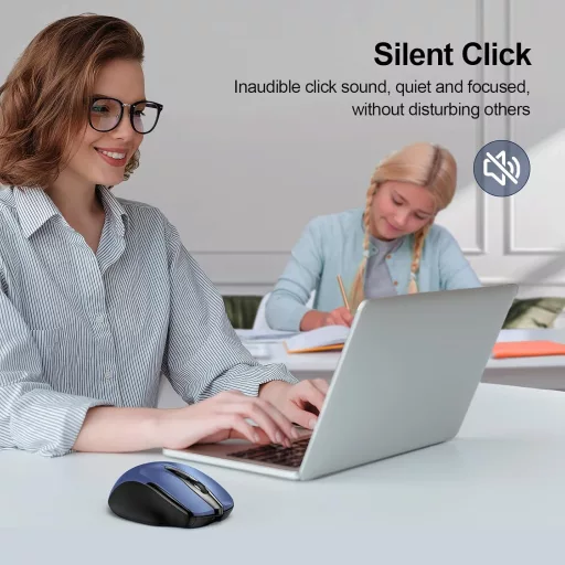 TECKNET 2.4G bežični ergonomski miš, punjivi, 6 tipki, 4000 DPI, za laptop/PC