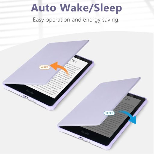 Husă FUWANG pentru Kindle Paperwhite Generația 11, copertă ușoară din piele PU, cu funcție de trezire/adormire automată.