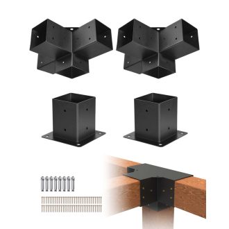   VEVOR Posztösszekötő 92x92mm Sarokcsatlakozó 4 Darabos Pergola Pavilon Alapzat