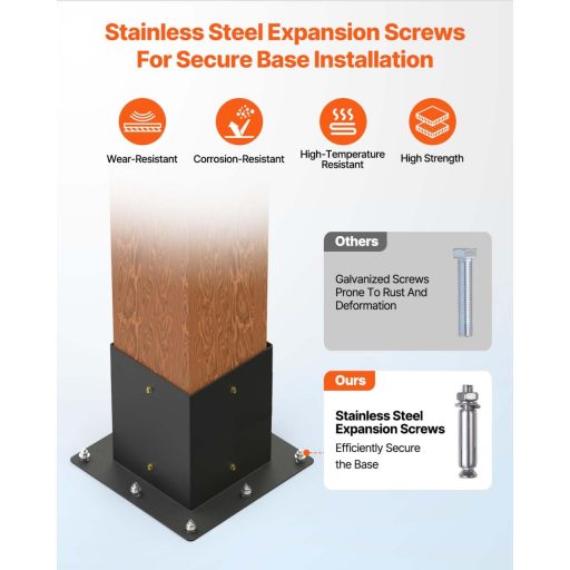 VEVOR Posztösszekötő 92x92mm Sarokcsatlakozó 4 Darabos Pergola Pavilon Alapzat