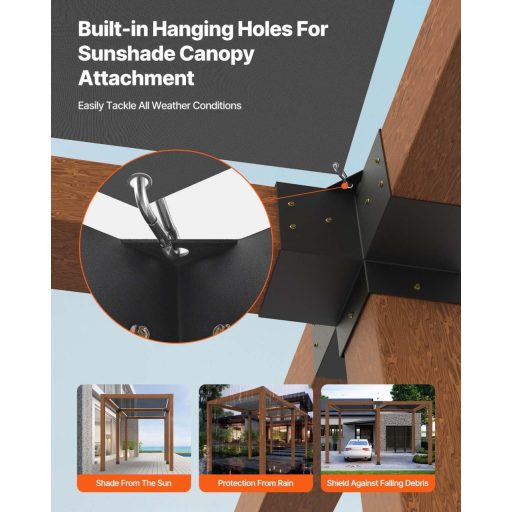 VEVOR Posztösszekötő 92x92mm Sarokcsatlakozó 4 Darabos Pergola Pavilon Alapzat