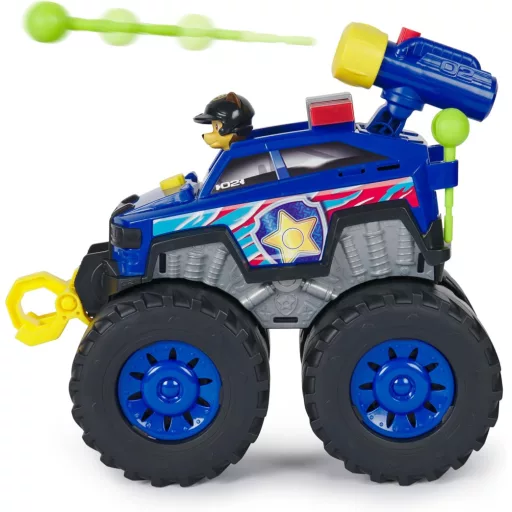 PAW Patrol Chase Deluxe Monster Truck - Motorizált Csörlővel, Fény és Hangeffektekkel, Lövedékkilövővel - Játék Gyerekeknek 3-9 Éves Korig