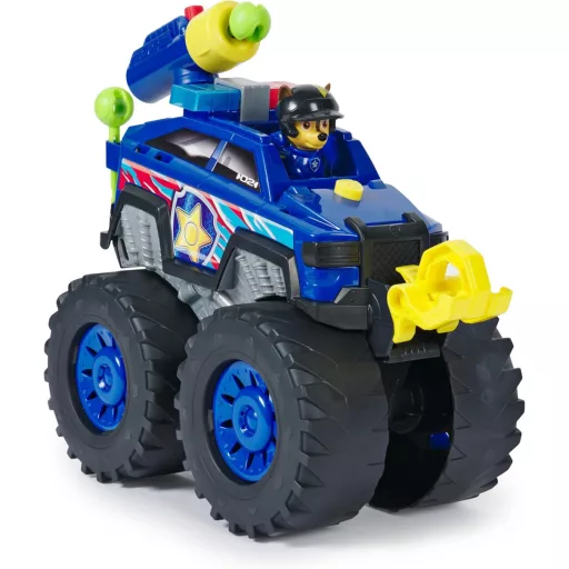 PAW Patrol Chase Deluxe Monster Truck - Motorizált Csörlővel, Fény és Hangeffektekkel, Lövedékkilövővel - Játék Gyerekeknek 3-9 Éves Korig