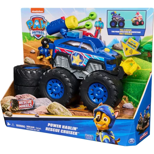 PAW Patrol Chase Deluxe Monster Truck - Motorizált Csörlővel, Fény és Hangeffektekkel, Lövedékkilövővel - Játék Gyerekeknek 3-9 Éves Korig