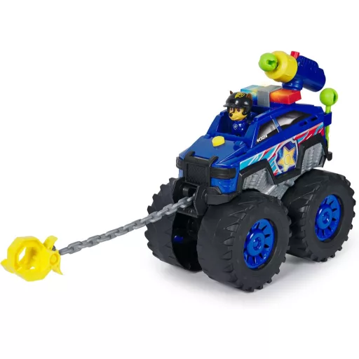 PAW Patrol Chase Deluxe Monster Truck - Motorizált Csörlővel, Fény és Hangeffektekkel, Lövedékkilövővel - Játék Gyerekeknek 3-9 Éves Korig