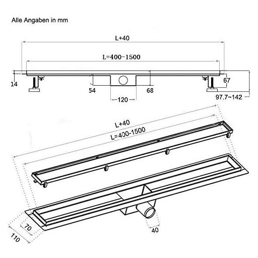 HAPAOSO Canieval 2 în 1 Cap de duș încorporat cu odorizant și filtru de păr 80cm.88x155x80mm