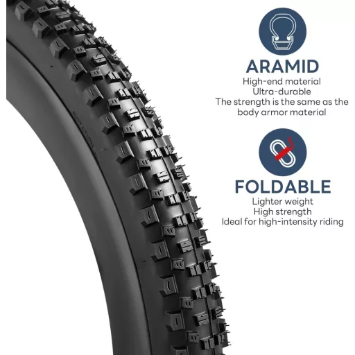 Set cauciucuri bicicletă YUNSCM 26", 26x2.25, anti-pană, cauciucuri externe + interne, ventil AV32mm, anvelope mountain bike MTB.