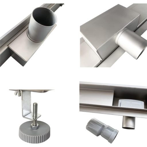 HAPAOSO Rejtett Zuhanyfolyóka 50cm Szifon Légfrissítővel és Hajszűrővel Ezüst Színű 2in1 Zuhanylefolyó