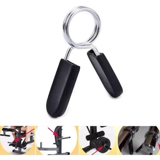 BASTOUR 2 db 30 mm Súlyzó Bilincs Fekete - Gyors Kioldású Rugós Zár Kézi és Hosszú Súlyzókhoz Erőnléti Edzéshez