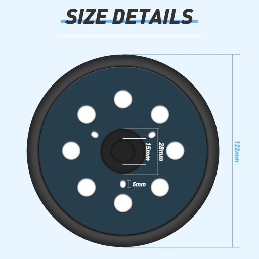 Pukamam 125mm Velcro Csiszolókorong 3 Lyukkal Excentercsiszolóhoz