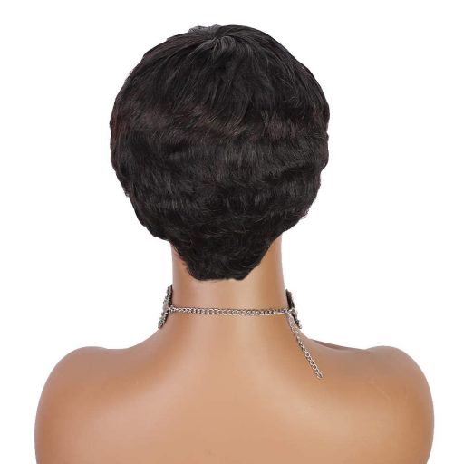 Fereowth krátka pixie parochňa z pravých vlasov dámska čierna rovná