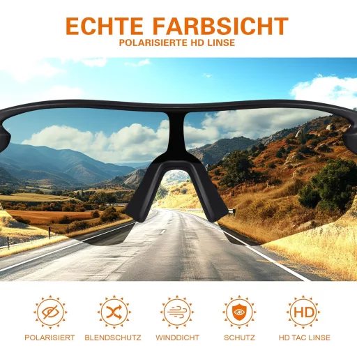 Suoso Ochelari sport bărbați femei, ochelari de soare cu protecție UV pentru ciclism